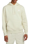 Nike Sportswear Club Fleece Pullover Hoodie In Rattan/rattan/white