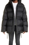 Acne Studios Orsa Nylon Ripstop Hooded Down Puffer Coat In Black