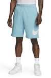 Nike Sportswear Club Shorts In Blue Chill/ White