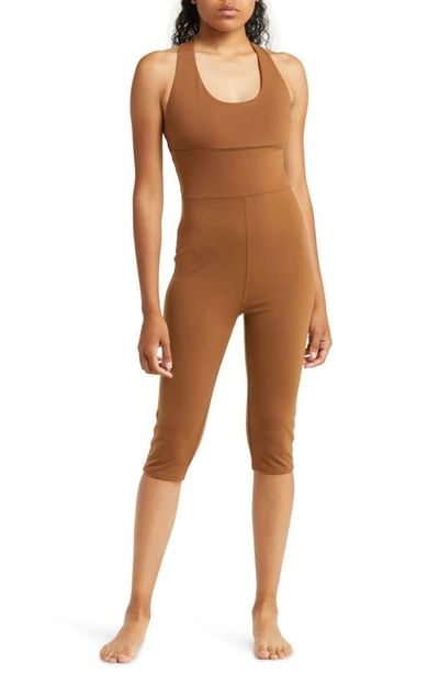 Alo Yoga Airbrush Physique Bodysuit In Cinnamon Brown