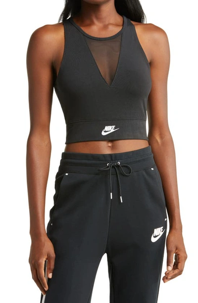 Nike Sportswear Crop Tank In Black/ Black