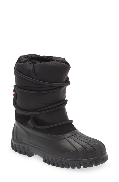 Moncler Kids' Chris Faux Fur Lined Waterproof Snow Boot In Black