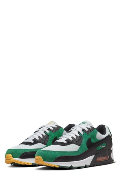 Nike Air Max 90 Premium Sneaker In Platinum/black/green