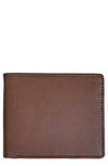Royce New York Personalized Rfid Leather Trifold Wallet In Brown- Silver Foil