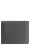 Royce New York Personalized Rfid Leather Trifold Wallet In Black/ Red- Deboss