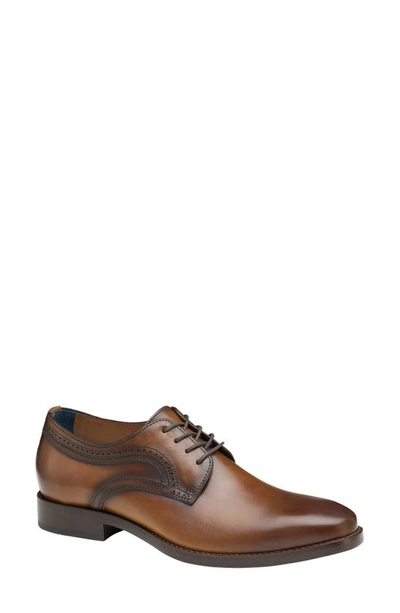 Johnston & Murphy Danridge Plain Toe Derby In Tan Full Grain