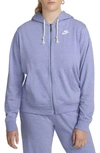 Nike Gym Vintage Hoodie Jacket In Light Thistle/ White