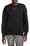 Nike Phoenix Fleece Crewneck Sweatshirt In Black