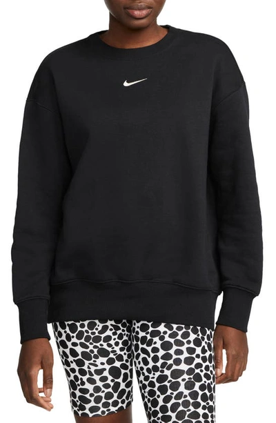 Nike Phoenix Fleece Crewneck Sweatshirt In Black