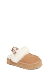 Ugg Girl's Funkette Suede Shearling Slippers, Kids In Chestnut