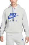 Nike Air Brushed Fleece Hoodie In Photon Dust/ Particle Grey
