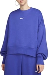 Nike Phoenix Fleece Crewneck Sweatshirt In Lapis/ Sail