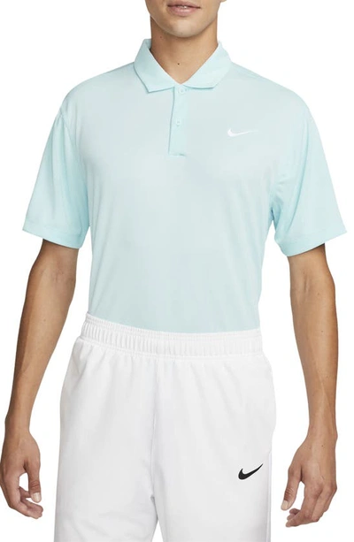 Nike Court Dri-fit Polo In Glacier Blue/ White