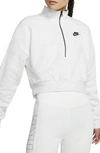 Nike Sportswear Essential Fleece Crop Pullover In Birch Heather/ Black