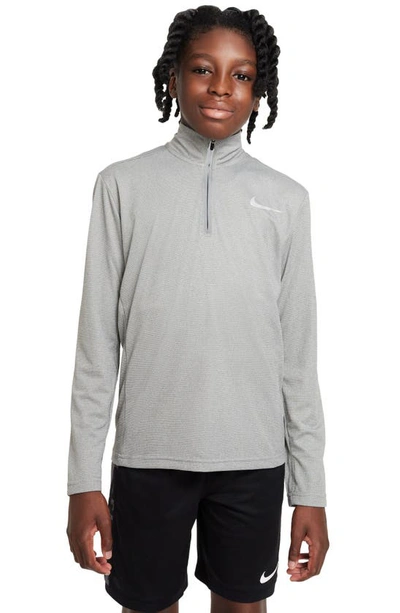 Nike Kids' Dri-fit Pullover In Heather/ Silver