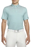 Nike Pinstripe Player Polo In Neptune Green/ Brushed Silver