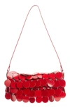 Rabanne Leather Sphere Baguette Shoulder Bag In Red