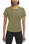 Nike Women's Dri-fit Uv One Luxe Standard Fit Short-sleeve Top In Green