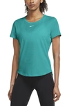 Nike One Luxe Dri-fit Short Sleeve Top In Washed Teal