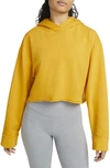 Nike Yoga Luxe Fleece Crop Hoodie In Yellow Ochre/ Particle Grey