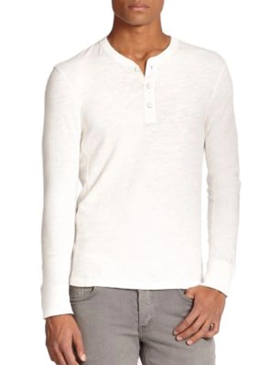 Rag & Bone Classic Slubbed Cotton-jersey Henley T-shirt In White