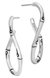 John Hardy Sterling Silver Twisted Bamboo-textured Drop Earrings In Silver