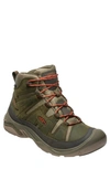 Keen Circadia Waterproof Mid Hiking Shoe In Dark Olive/ Potters Clay