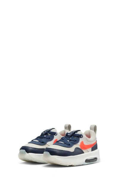 Nike Kids' Air Max Motif Sneaker In Light Bone/ Crimson/ Navy