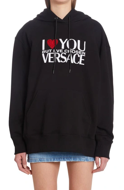 Versace Sweatshirt Tessuto Felpa Serie I Love You In Black