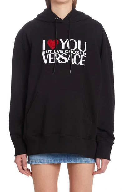 Versace Sweatshirt Tessuto Felpa Serie I Love You In Nero