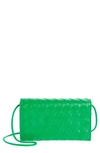 Bottega Veneta Intrecciato Leather Wallet-on-strap In Parakeet