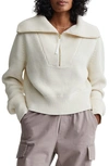 Varley Mentone Half-zip Knit Pullover In Egret In White