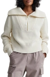 Varley Mentone Half-zip Knit Pullover In Egret