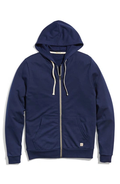 Marine Layer Afternoon Full Zip Hoodie In True Navy