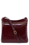 Hobo Cambel Leather Crossbody Bag In Merlot