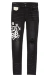 Amiri Wes Lang Reaper Logo Cotton Denim Jeans In Aged Black