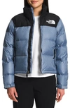 The North Face Nuptse Cropped Down Jacket In Folk Blue In Folk Blue