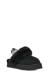 Ugg Kids' Funkette Logo-print Suede And Shearling Platform Slippers 6-10 Years In Black