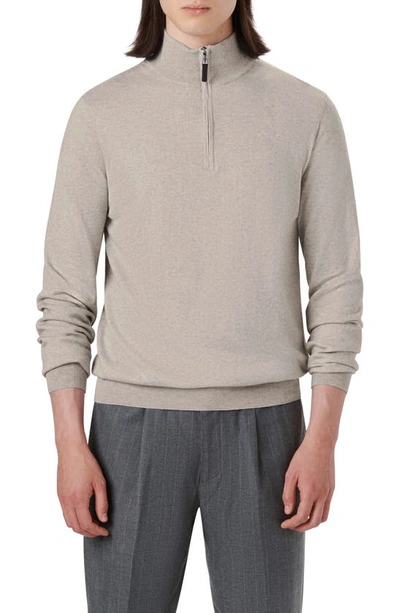 Bugatchi Cotton & Cashmere Quarter Zip Sweater In Lilac