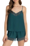 Midnight Bakery Tap Deco Cami Short Pajamas In Teal