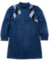 Chloé Scalloped Detail Denim Dress 8-14 Years In Blue