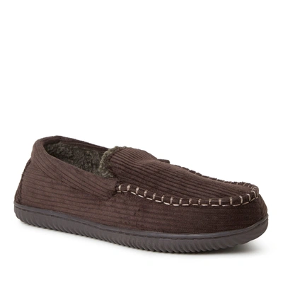 Dearfoams Men's Niles Corduroy Moccasin Slippers Men's Shoes In Brown