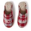 Dearfoams Men's Uncle Bear Red Plaid Scuff Slippers In Multi