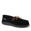 Dearfoams Men's Woodstock Genuine Suede Energy Return Moccasin Slippers In Black