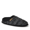 Dearfoams Asher Knit Faux Shearling Clog Slipper In Black
