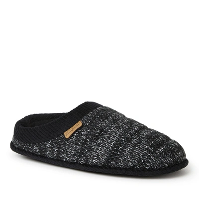 Dearfoams Asher Knit Faux Shearling Clog Slipper In Black