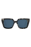 Dior 53mm Square Sunglasses In Havana/green Solid