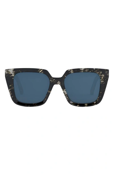 Dior 'midnight S1i 53mm Square Sunglasses In Havana / Green