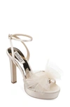 Badgley Mischka Sophie Ankle Strap Platform Sandal In Soft Nude