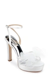 Badgley Mischka Sophie Ankle Strap Platform Sandal In Soft White